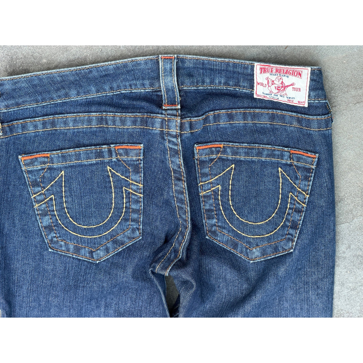 Vintage True Religion Skinny Jeans Flap Pocket Made in USA Blue 27