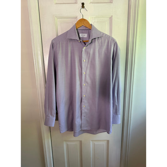 Eton Contemporary Fit Dress Shirt Men 40/15.5 Lavender Purple