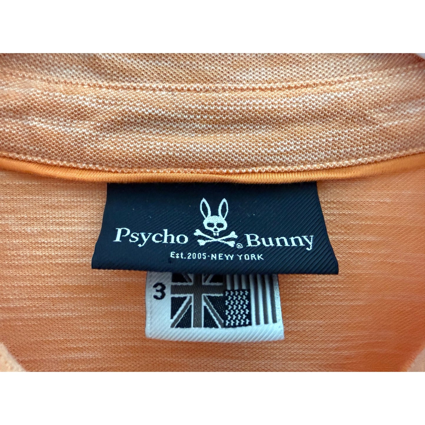 Psycho Bunny Men’s Size 3 Small Orange Classic Pique Embroidered Polo EUC