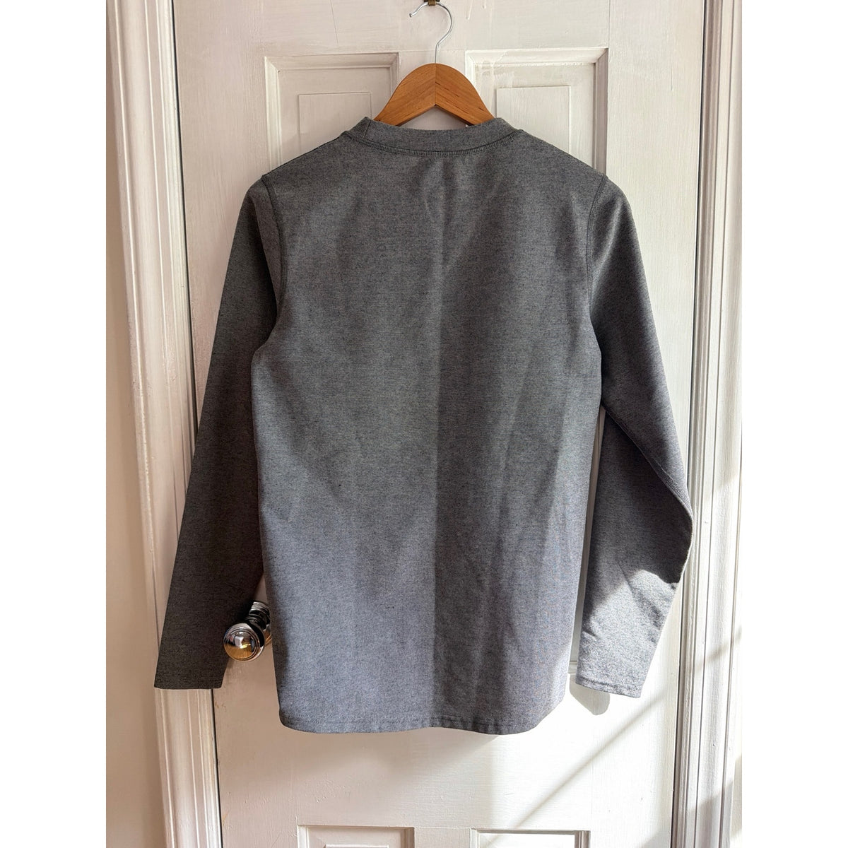 Kombi Mens Small Heather Grey Long Sleeve Base Layer Thermal Top Wool Blend