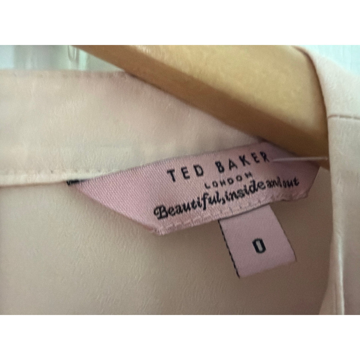 Ted Baker London Light Pink Quilted Back Zip Sweatshirt Top Size 0