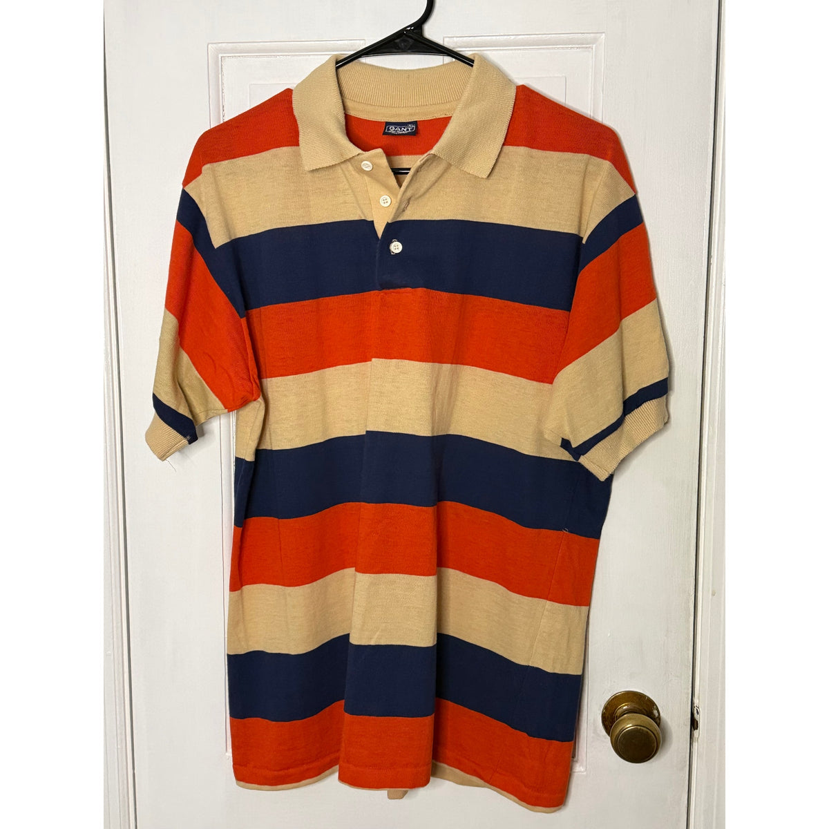 GANT Rugger Men's Stripped Polo Orange/Cream/Blue XL