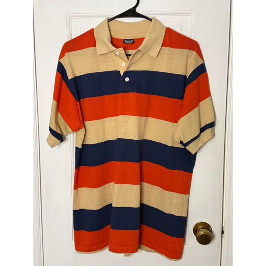 GANT Rugger Men's Stripped Polo Orange/Cream/Blue XL