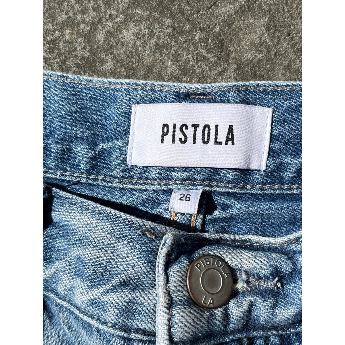 Pistola Monroe Side Stripe High Rise Cropped Cigarette Jeans Sz 26 Light Wash