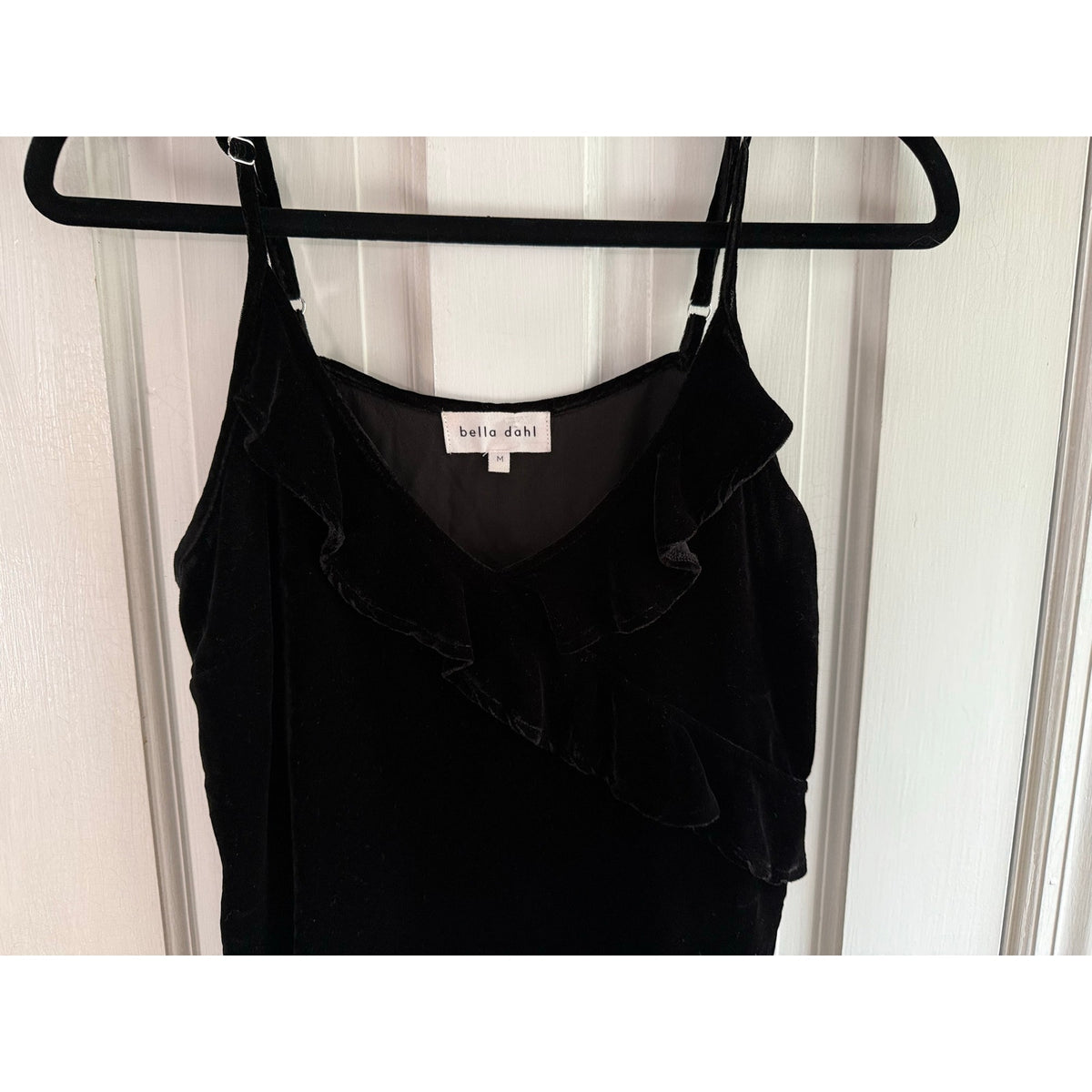 Bella Dahl Black Silk Blend Tank Top Medium M Sleeveless Cami