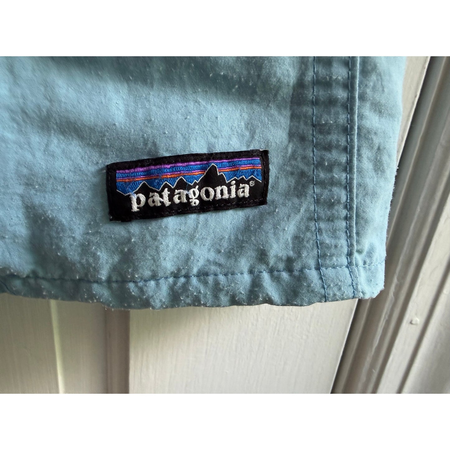 Patagonia Light Blue Baggies Swim Shorts Elastic Waist Small S