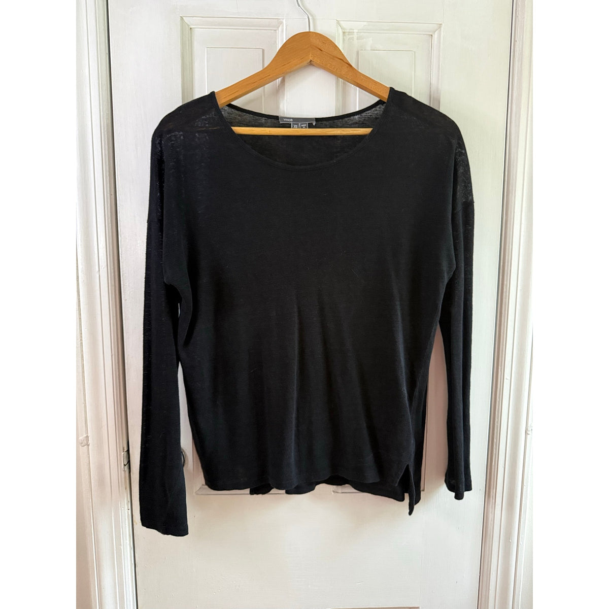 Vince Grey Cashmere Blend Knit Sweater Pullover Womens Size XS Extra Small EUC