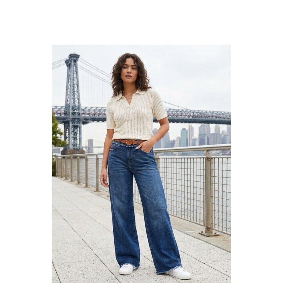 FRAME "Guilty" Wide Leg Tapered Jeans - Size 31 - EUC