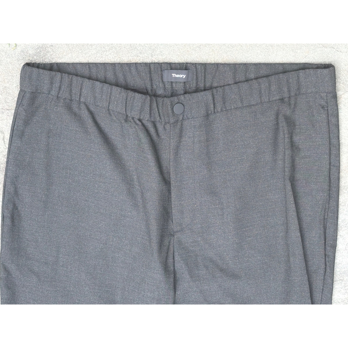 Theory Terrance Tech Suiting Jogger Pants Womens XL Charcoal Grey Ankle Zip XL