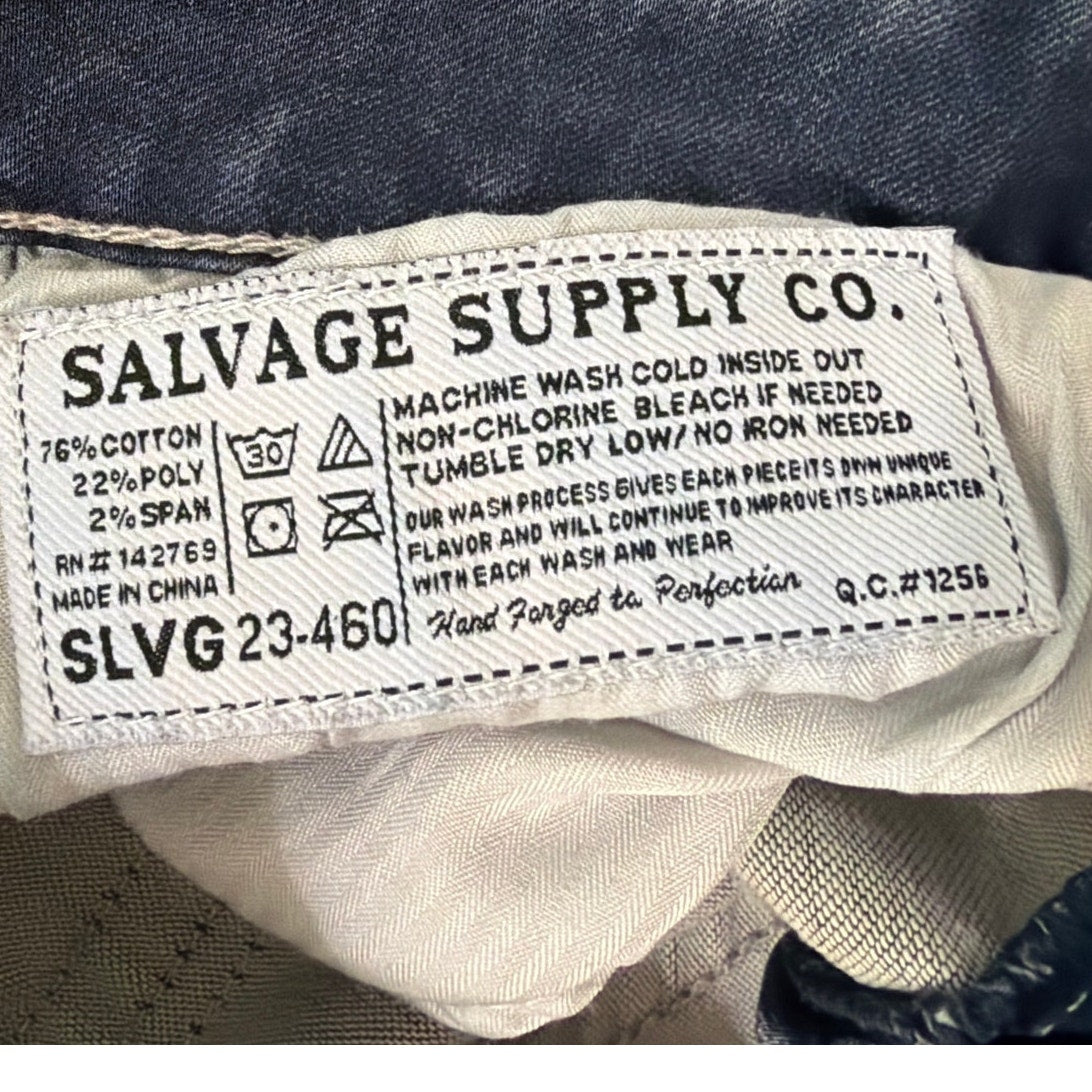 Salvage 33L Low Rise Bootcut White Thread Dark Wash Jeans