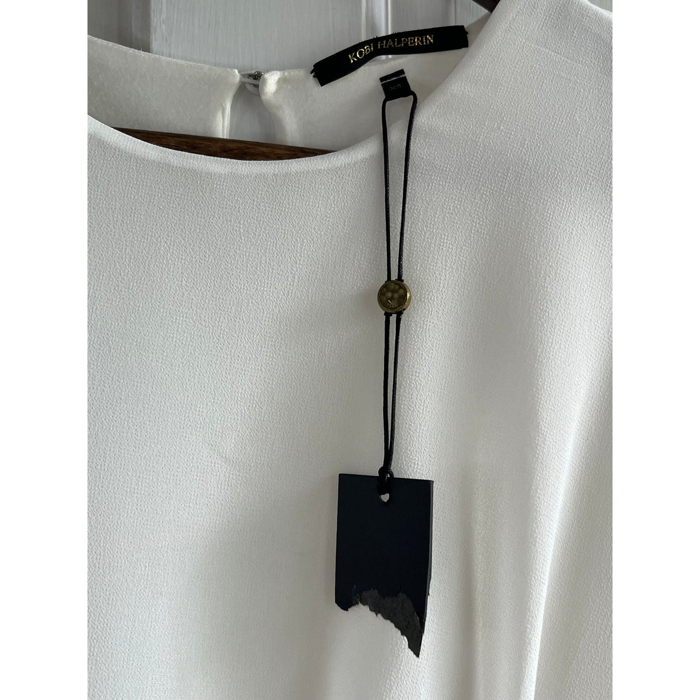 Kobi Halperin NWT Sheila One Sleeve Asymmetric Chiffon Dress Ivory XS