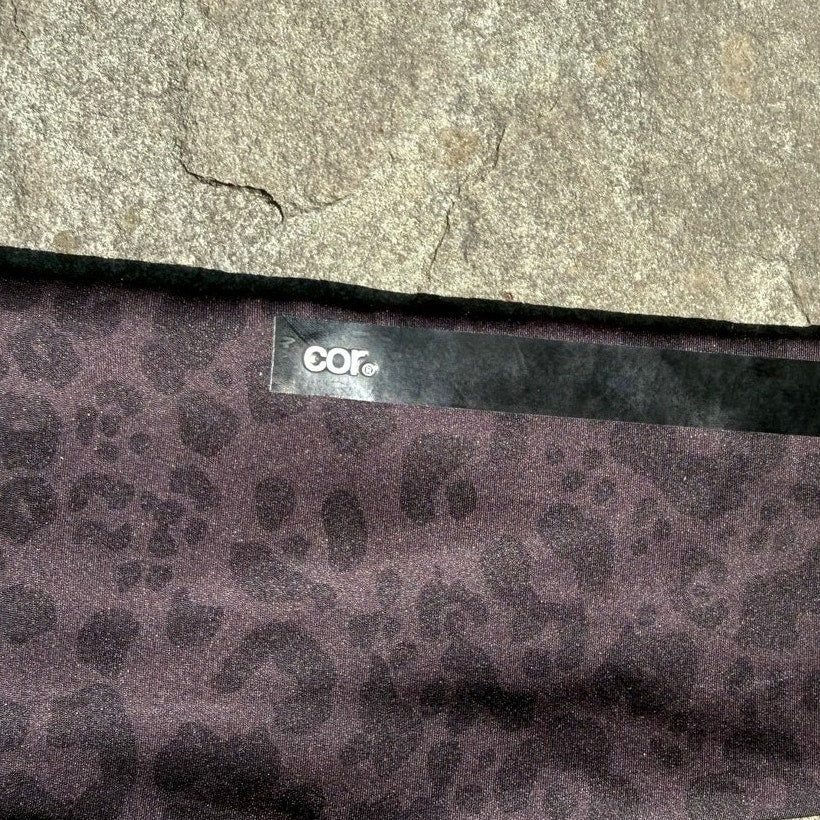 COR by Ultracor Leopard Print Leggings Purple Black High Rise XS EUC