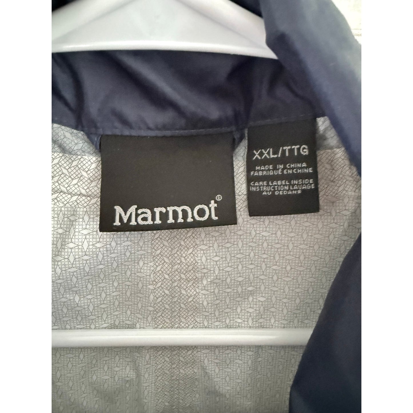 Marmot Mens PreCip Eco Rain Jacket Blue XXL Waterproof Lightweight Hooded