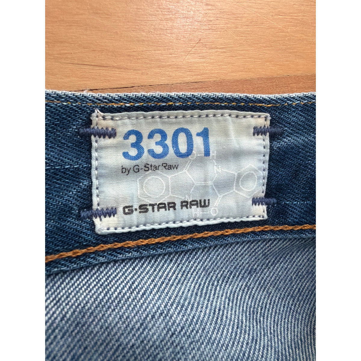 G-Star Raw "3301" 29W Classic Faded Distress Denim Jean