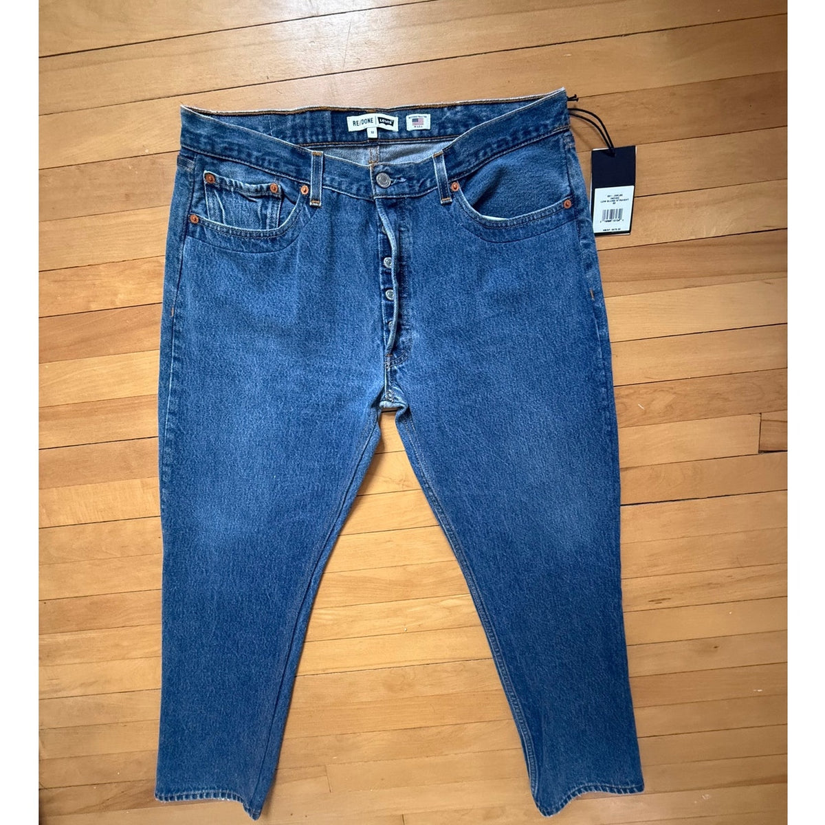 RE/DONE Levi's Low Slung Straight Jeans - Indigo Wash - Size 32 - NWT
