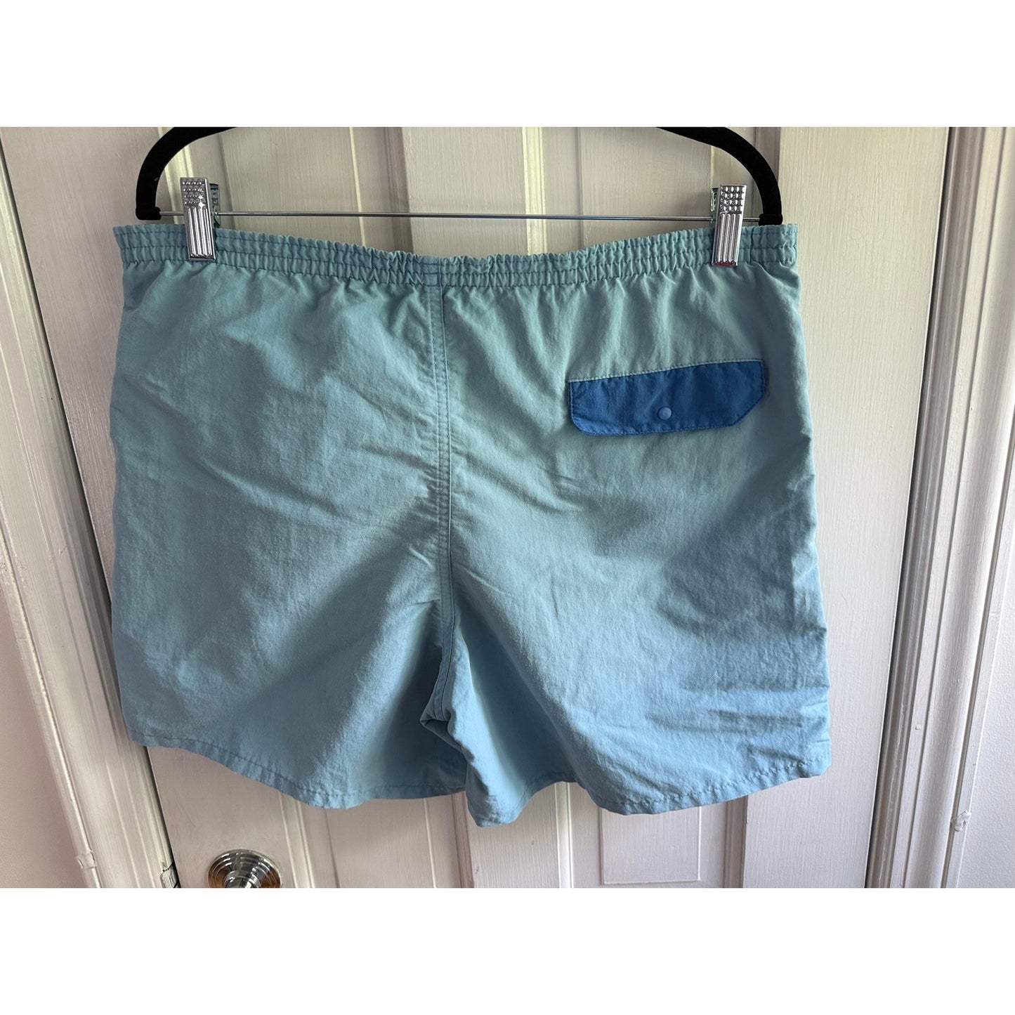 Patagonia Light Blue Baggies Swim Shorts Elastic Waist Small S