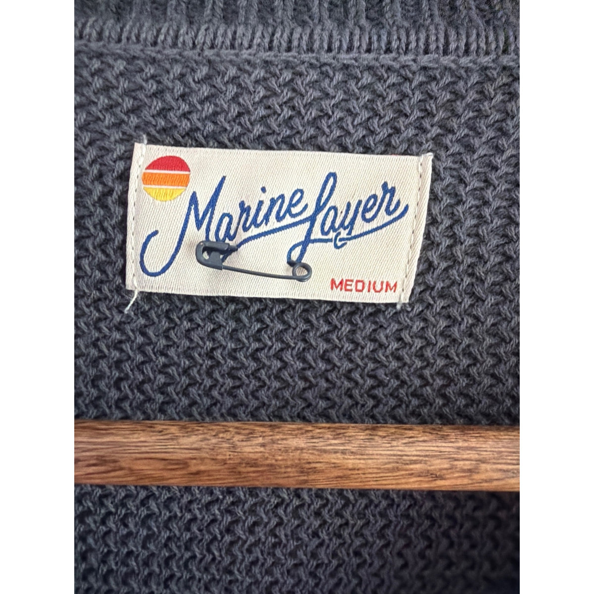 Marine Layer Waffle Knit Crewneck Sweater - Size Medium 