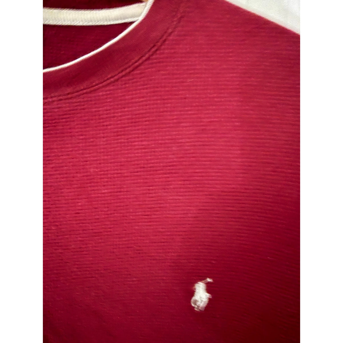 Polo Ralph Lauren Waffle Knit Thermal Long Sleeve Shirt Medium Burgundy Maroon M