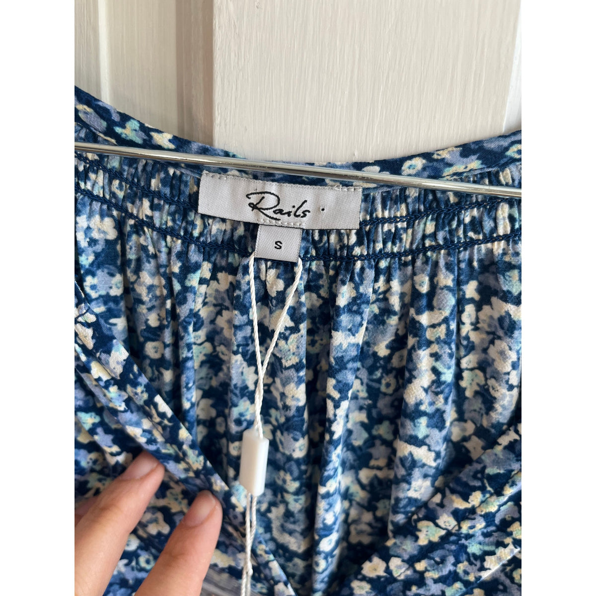NWT RAILS Eliza Ice Chrysanthemum Blue Floral Button Down Dress - Size S
