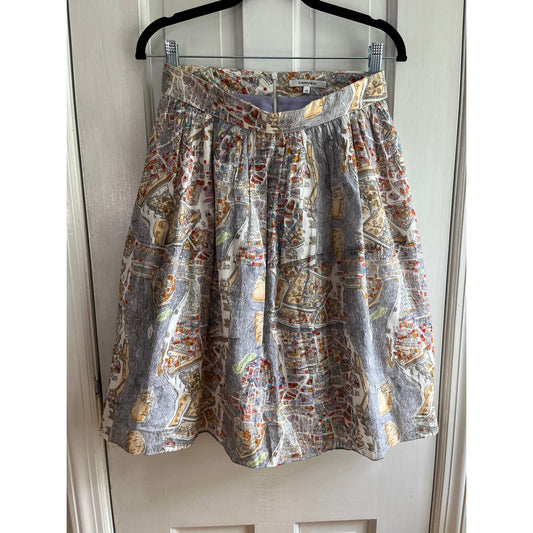 ✨ Carven Paris Graphic Print High-Rise Pleated Skirt, US 4 EU 40 ✨