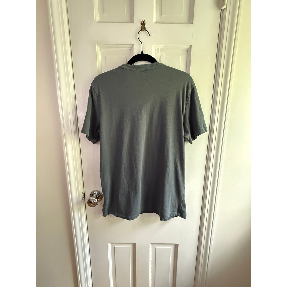 AllSaints Mens Grey Logo T Shirt Large Crew Neck Short Sleeve Top EUC