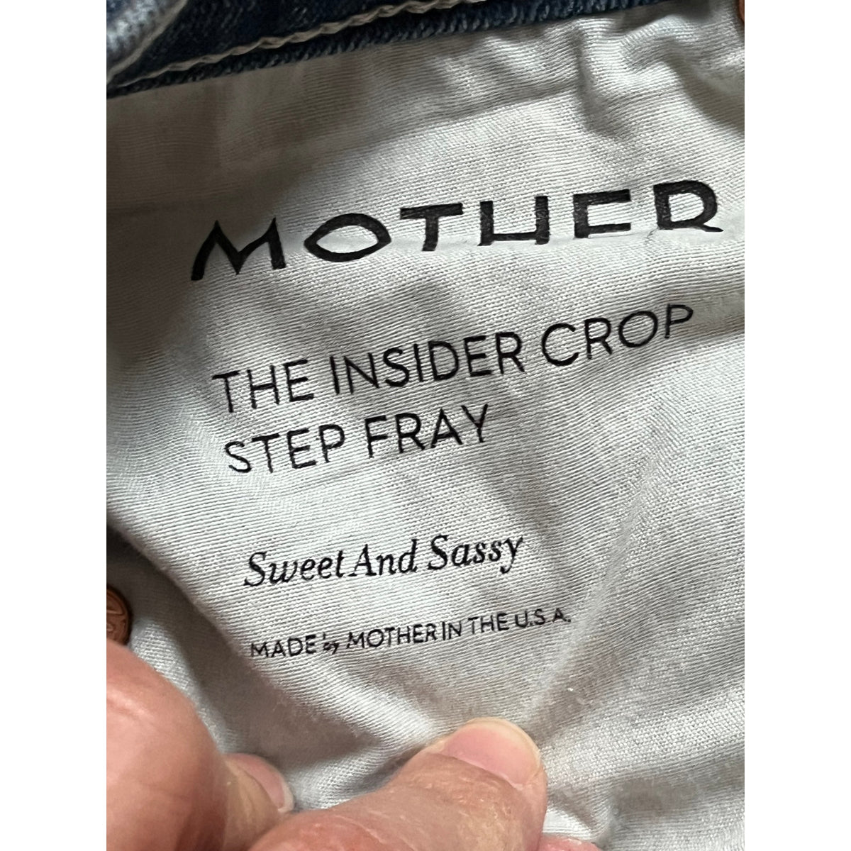 MOTHER The Insider Crop Step Fray Jeans Black Size 25 High Rise Bootcut