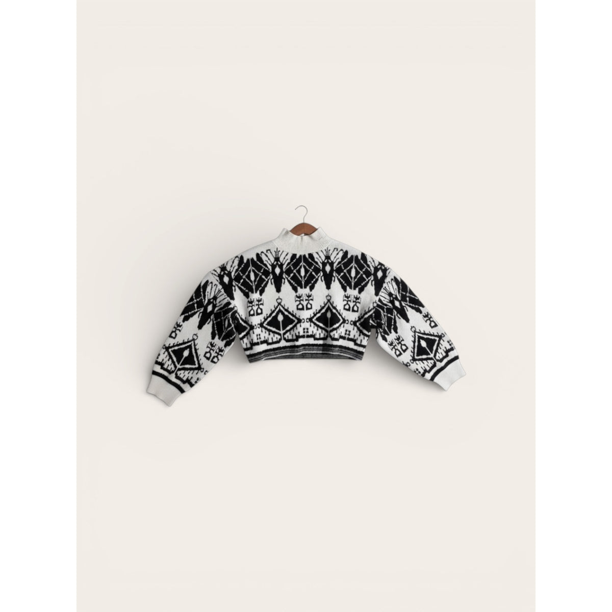 Caballero Cropped Maeva Ikat Tapestry Sweater -- Size XS