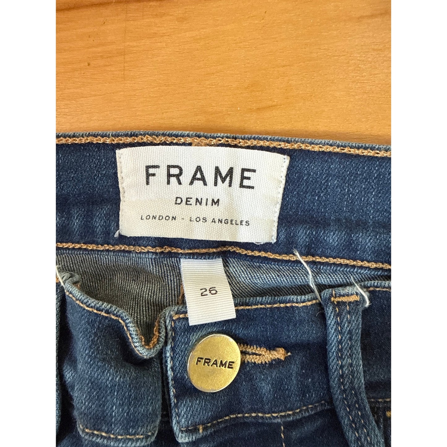 Frame Le High Skinny Jeans Size 26 Columbia Road Dark Wash Stretch Premium EUC