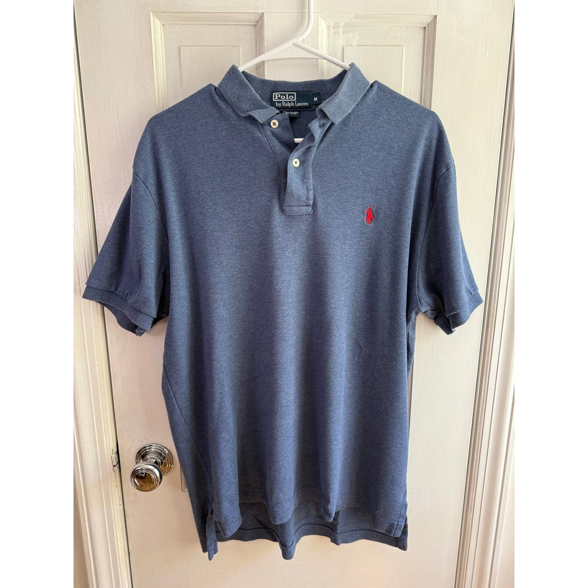 Polo Ralph Lauren Blue Grey Polo Shirt Men's Red Pony Medium