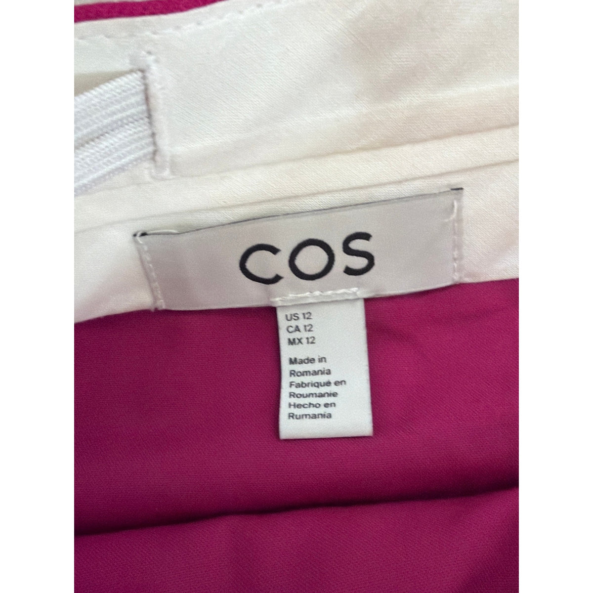 COS Hot Pink Wide Leg Trousers Size 12 High Rise Pants