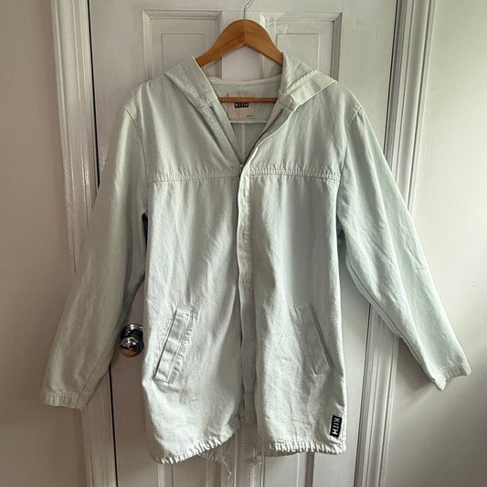 Kith Denim Hooded Anorak Jacket Mint Light Wash Size Large EUC Fishtail Parka