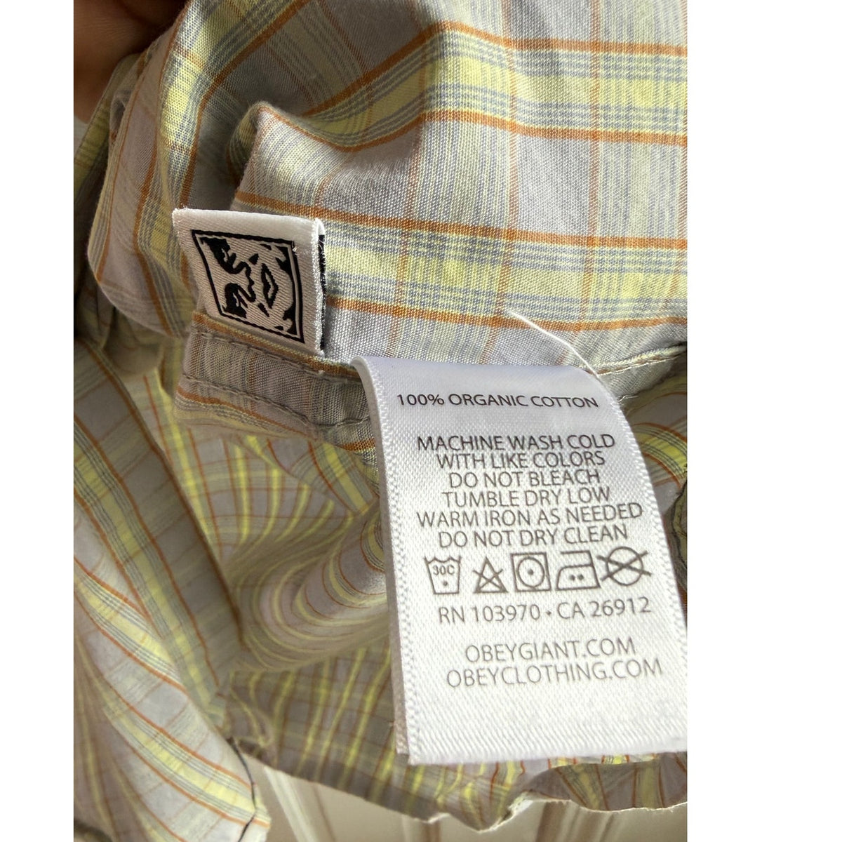 Obey Propaganda Men's Plaid Button Down Shirt - Elephant Logo - Large - EUC