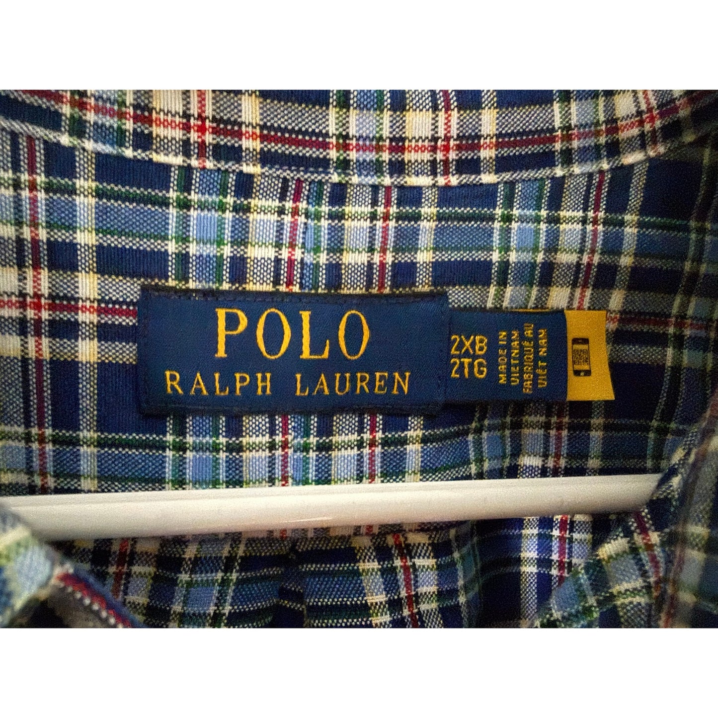 Polo Ralph Lauren Men’s Big & Tall 2XL Red White Blue Plaid Shirt