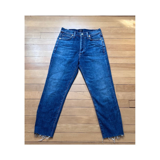 Citizens of Humanity Olivia High Rise Slim Ankle Jeans Size 24 Frayed Hem EUC