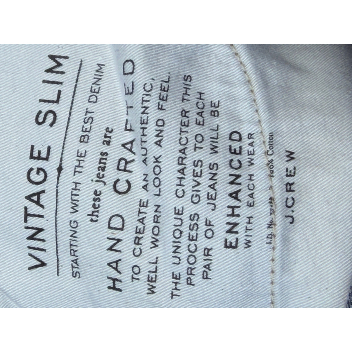 J.Crew Vintage Slim Straight Leg Jeans Dark Wash Denim 100% Cotton 33x30