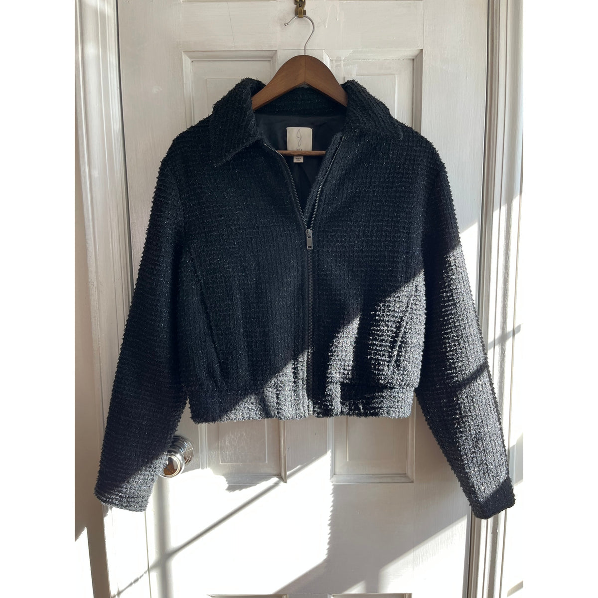 Joie Metallic Shimmer Knit Bomber Jacket | Size S/P | Small Boho Luxe