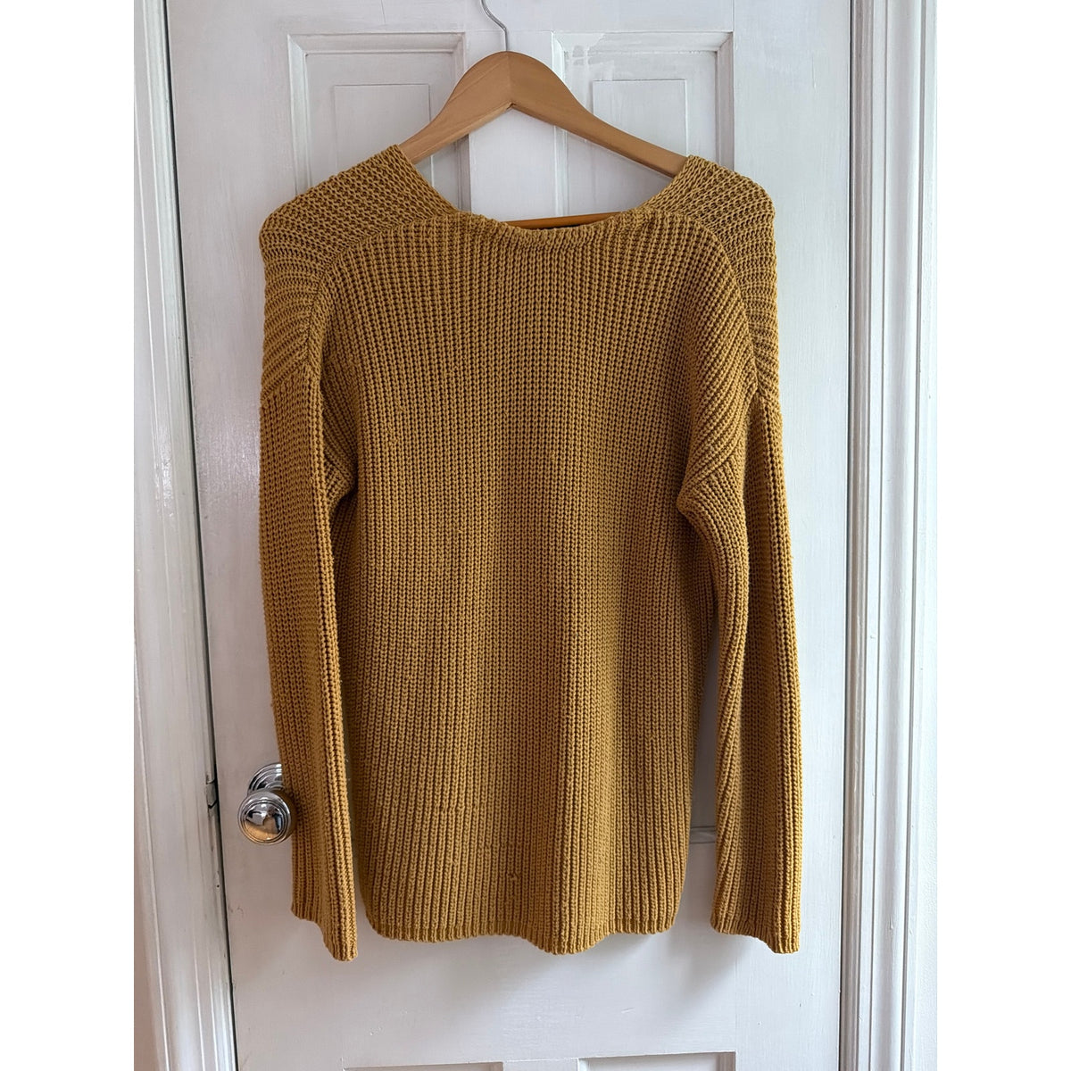 Jenni Kayne Yellow Crewneck Long Sleeve Knit Sweater Pullover Women XS