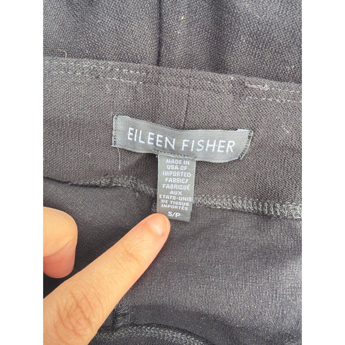 Eileen Fisher System Viscose Stretch Ankle Pants Black Pull On Slim Trousers S