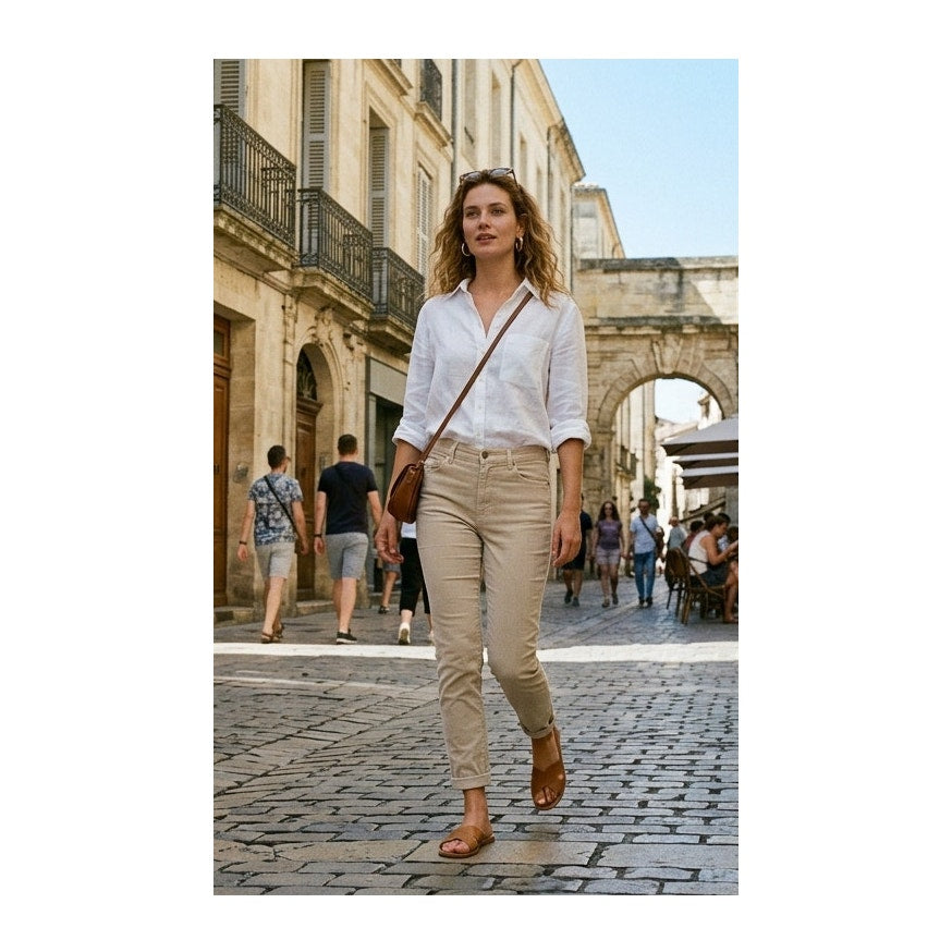 Zadig & Voltaire Eva Velours Corduroy Pants Size 36 Beige Slim Fit Stretch EUC