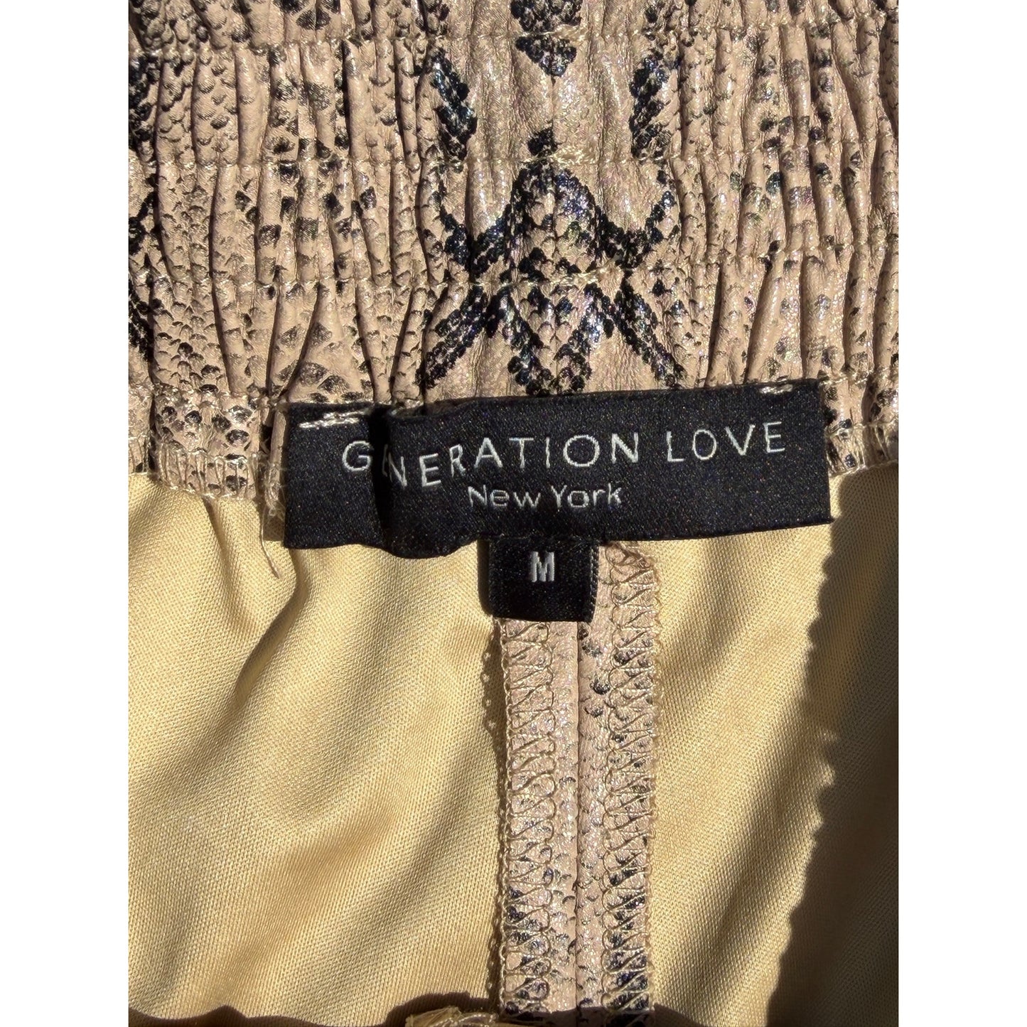Generate Love "Choose Love" Size  Medium Faux Snake Skin Shorts