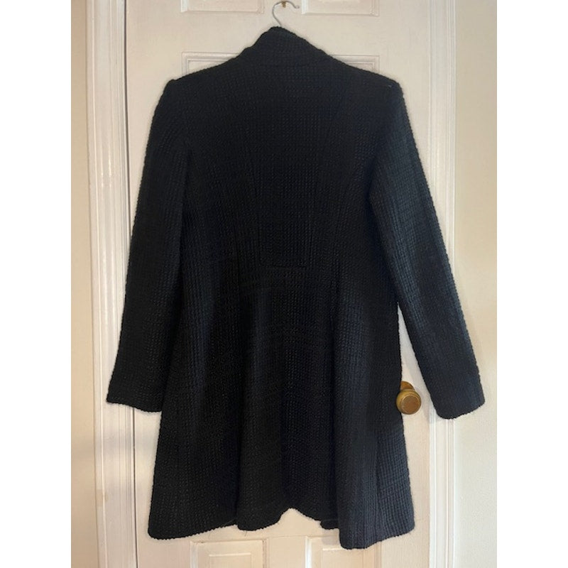 Desigual L’Adoration Long Black Wool Coat Sz 42