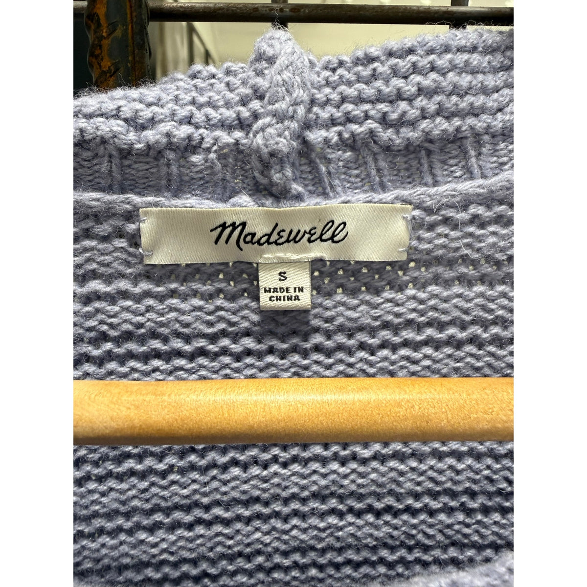 Madewell Ruffle Cuff Pullover Sweater Womens Small Lavender Purple Chunky Knit