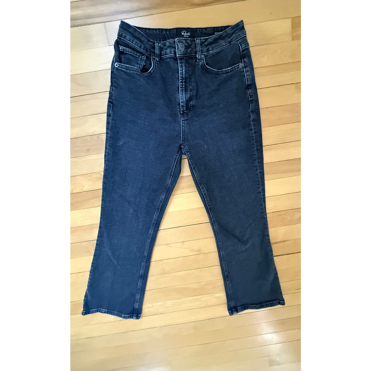 Rails Sunset Crop Slim Flare Jeans - Black Wash - Size 27 - EUC