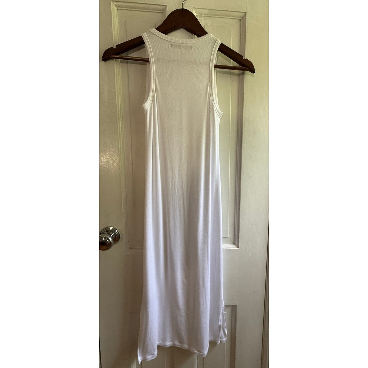 Ultracor Dress Small S White Ribbed Tank Maxi Midi Sleeveless Muscle Tee EUC