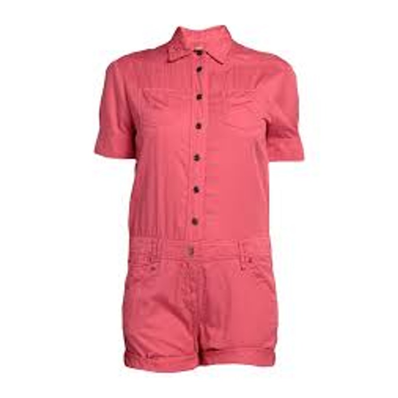 🌸 Galliano Archival Coral Utility Romper with Floral Tie Small 🌸