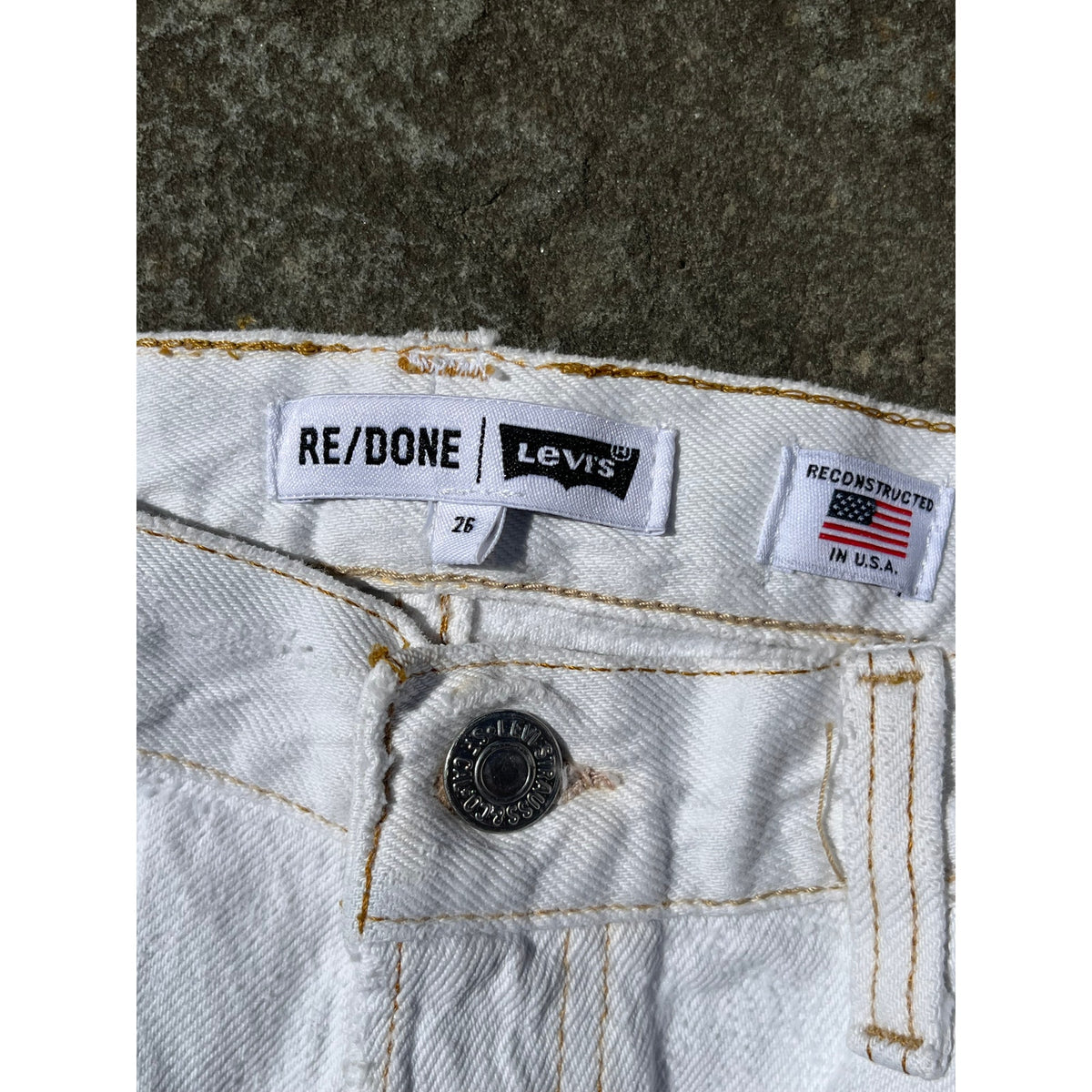 💎 Rare Grail: RE/DONE Reconstructed 90s Repair Jeans White 26 💎