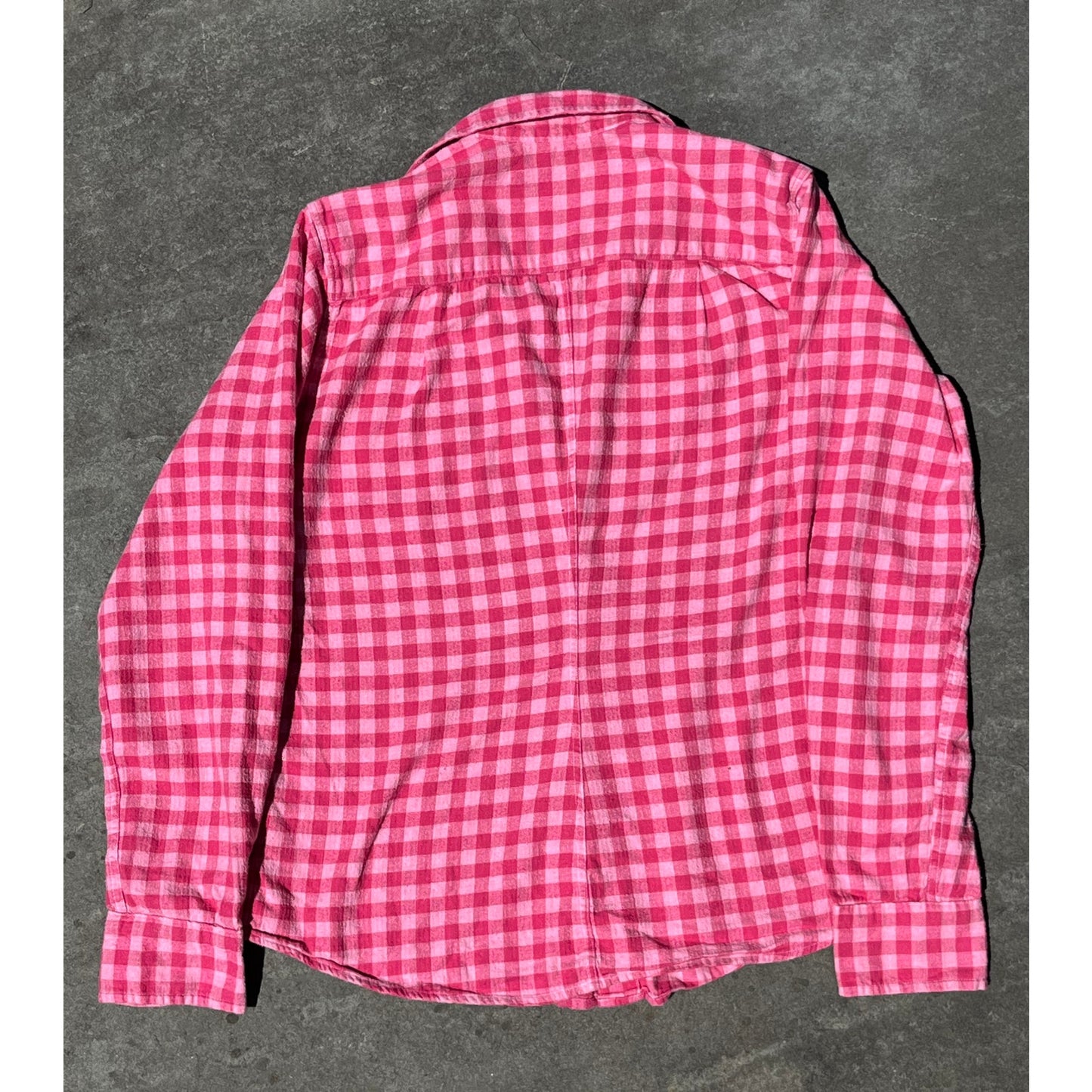 Frank & Eileen Barry Shirt M Pink Gingham Italian Flannel Button Down 🎀