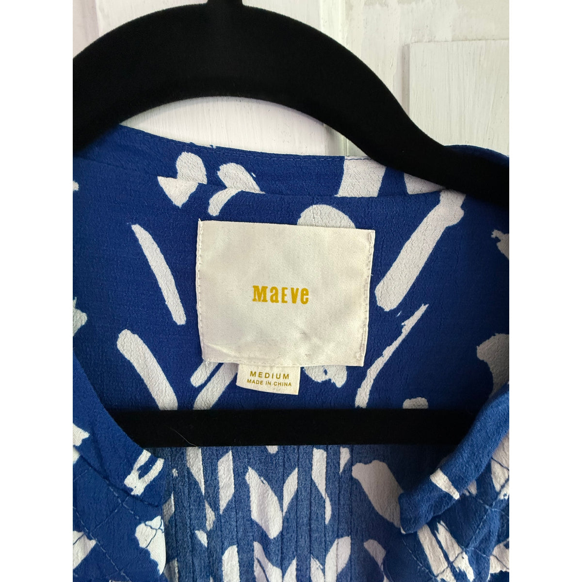 Maeve Anthropologie Caravane Drop Waist Dress | Blue & White | Size M | EUC