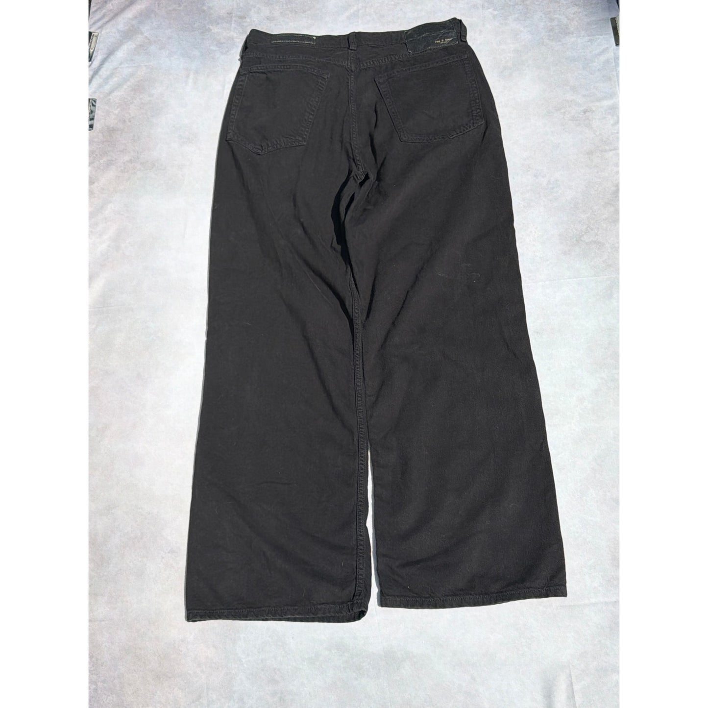 Rag & Bone Size 29 Logan Mid Rise Wide Leg Black Jean