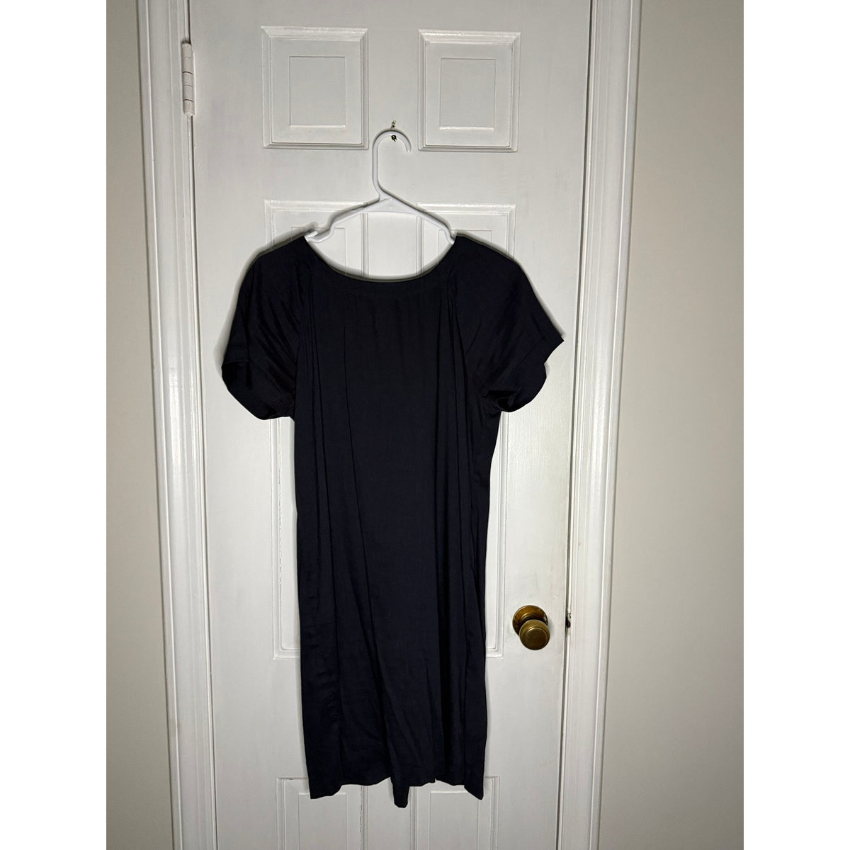 Theory Caliver Lace Back Stretch Linen Dress Raglan Sleeves black Womens Size 4